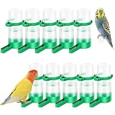10 Pcs Mini Bird Water Dispenser for Cage, 2 OZ Automatic Gravity Bird Waterer Feeder Bottle, No Mess Small Parrot Drinking Bowl for Finch, Canary, Budgie, Quail, Breeding Aviary Supplies