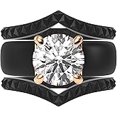 Rinfit Silicone Ring with Stone - Round Cut Cubic Zirconia Solitaire Ring for Women - Rubber Wedding Bands - Patented Design