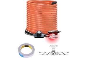 Cupohus Heat Tape for Water Pipes with Digital Display Thermostat 140FT, Freeze Protection Self-Regulating Heat Trace Cable for Metal, Plastic Home Pipes, Roof and RV