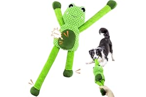 Jeefome Large Squeaky Dog Toys : Plush Stuffed Dog Chew Toy with Soft Fabric-Interactive Puppy Toys to Keep Them Busy