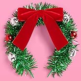 xo, Fetti Christmas Wreath Headband - Fits Adult + Child | Holiday Hair Accessory, Merry Xmas Party Favor, Winter Birthday Party Decorations