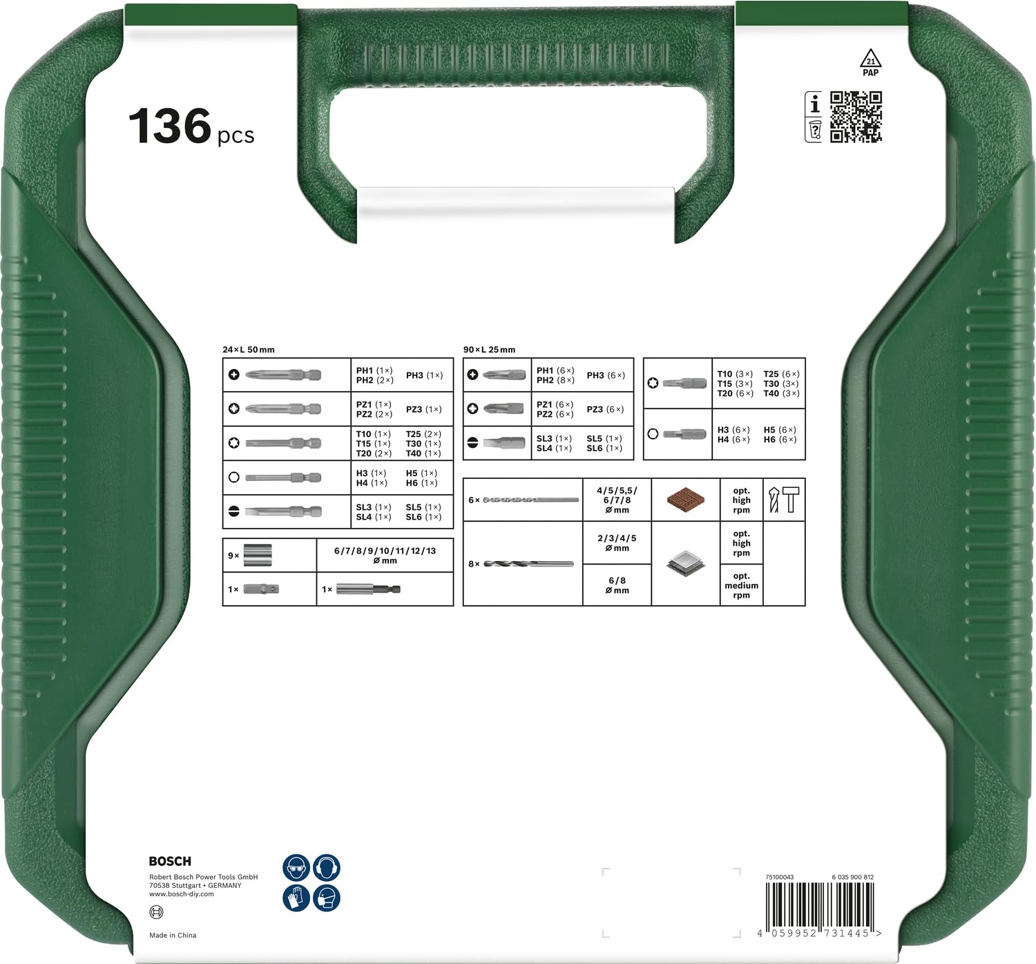 Bosch Starter-Set, 136-tlg. (309 x 291 mm, Zubehör Schraubendreher, Bohrschrauber) - Amazon Edition 4