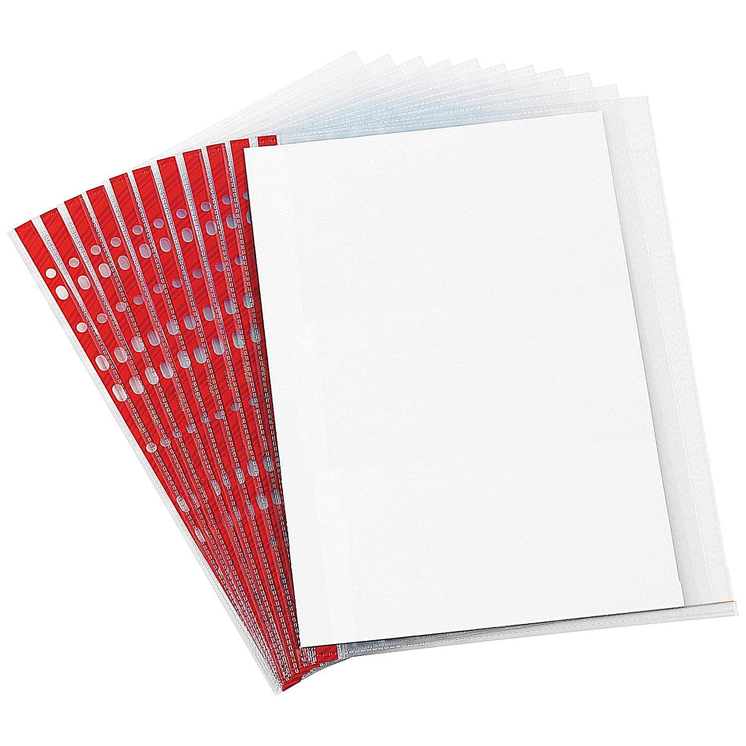 Q-Connect Punched Pocket A4 Deluxe Side-Opening Orange Peel Strip (Pack of 25)