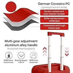 mixi Carry on Luggage, Suitcase with Spinner Wheels