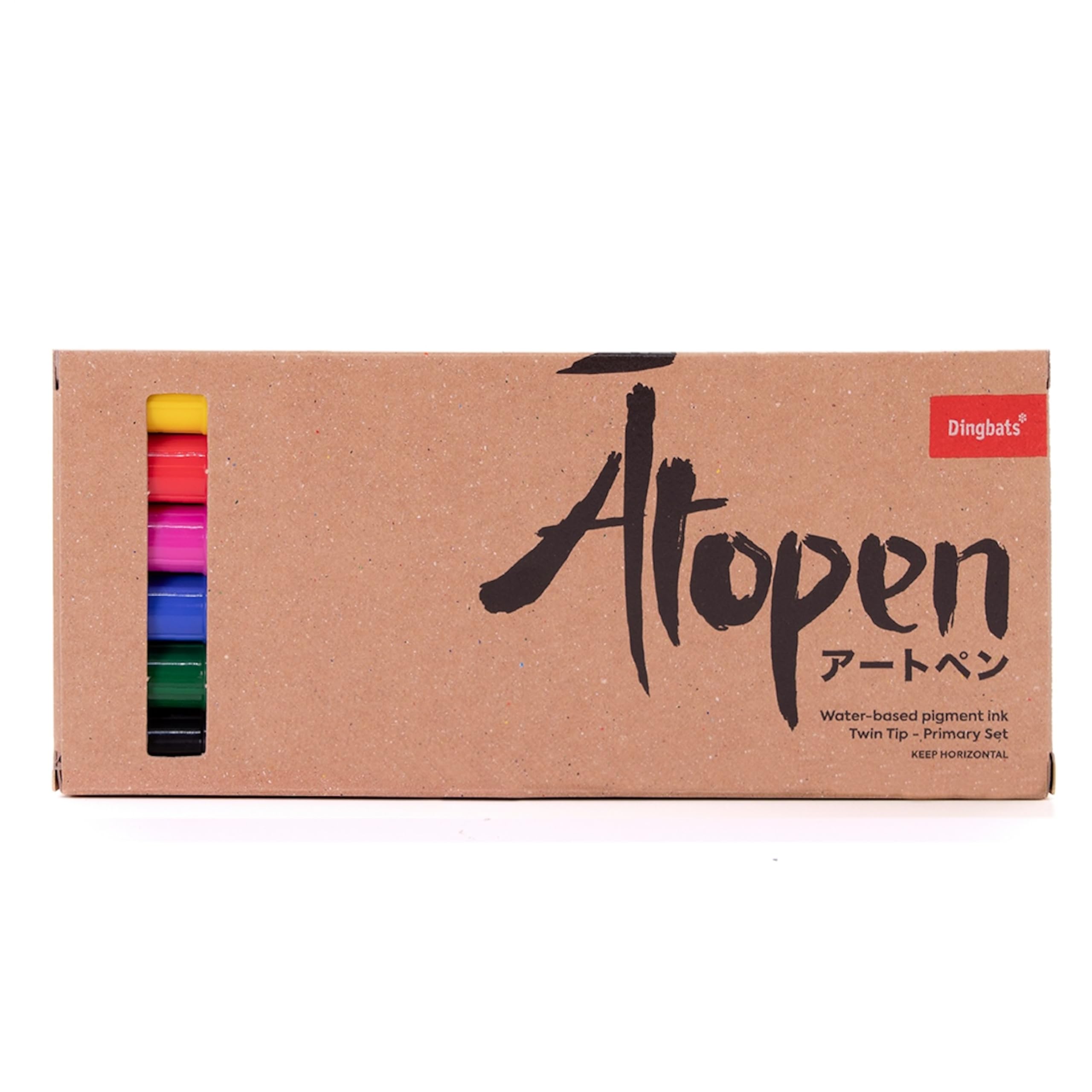 Dingbats - Ātopen Dual Tip Colouring Pens - Water-based, Bleed-proof Brush Pens, Fineliner Pens for Drawing, Journaling, Calligraphy - Primary Set