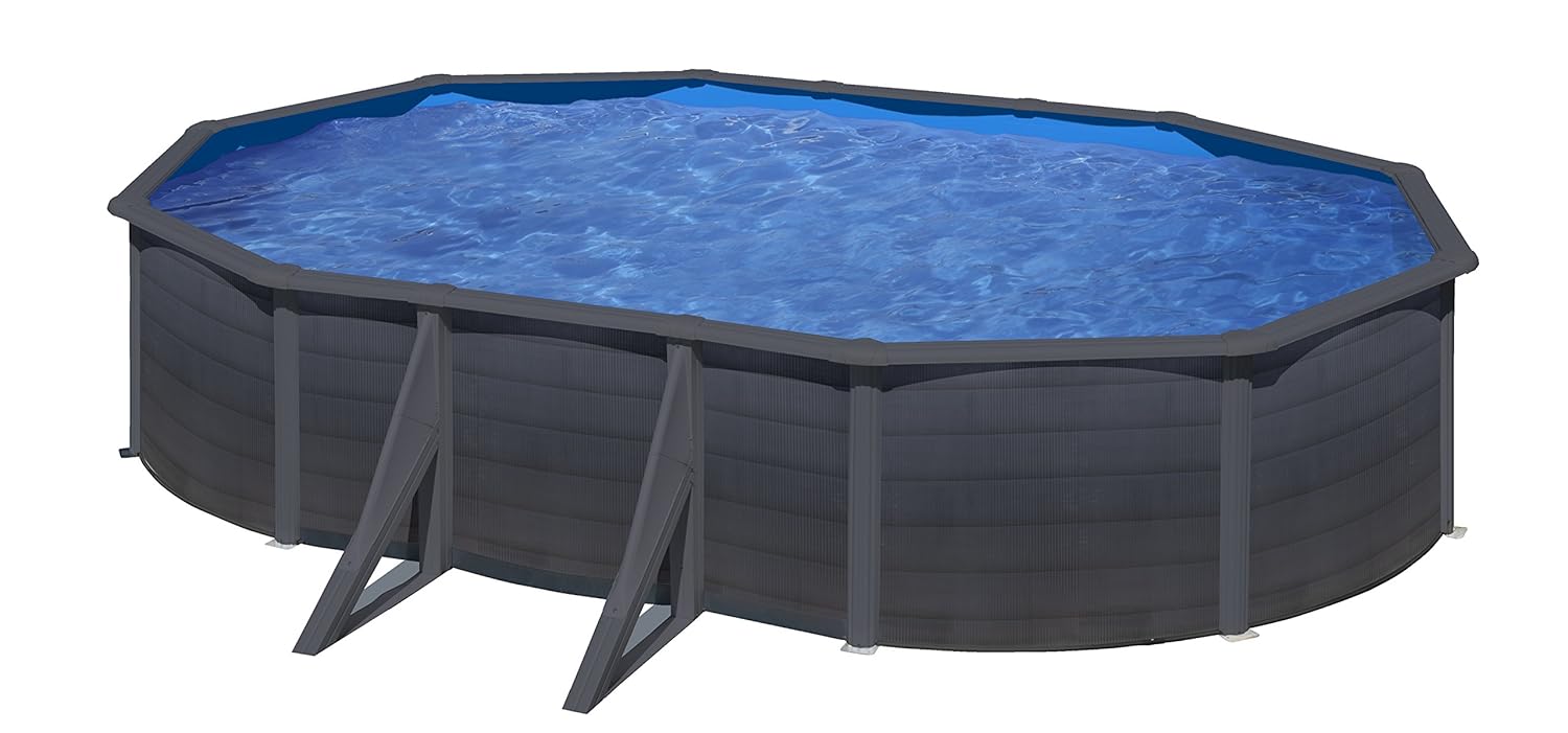 Gre Piscine Aspect Graphite Ovale 500 X 300 X 120 Cm Kea Kit500gf