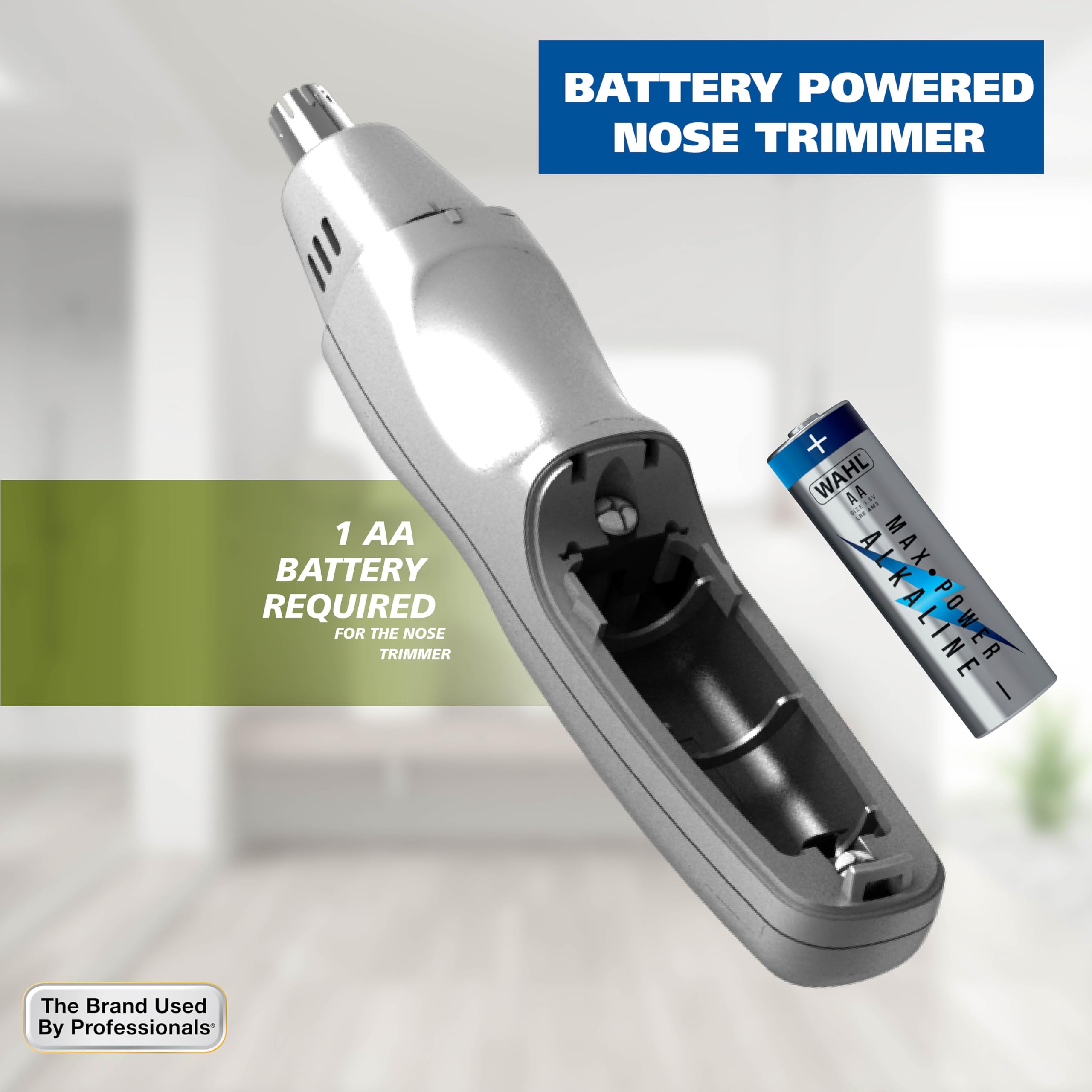 Wahl Groomsman Rechargeable Beard Trimmer kit for Mustaches, Nose Hair, and Light Detailing and Grooming with Bonus Wet/Dry Battery Nose Trimmer – Model 5622v
