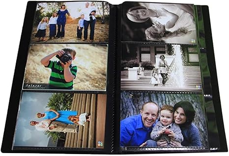 Amazon Com Portfolio Photo Album Holds 500 Pictures 4x6 Space Saver With Protective Poly Case And Advanced Capacity Set Of 2 Home Kitchen