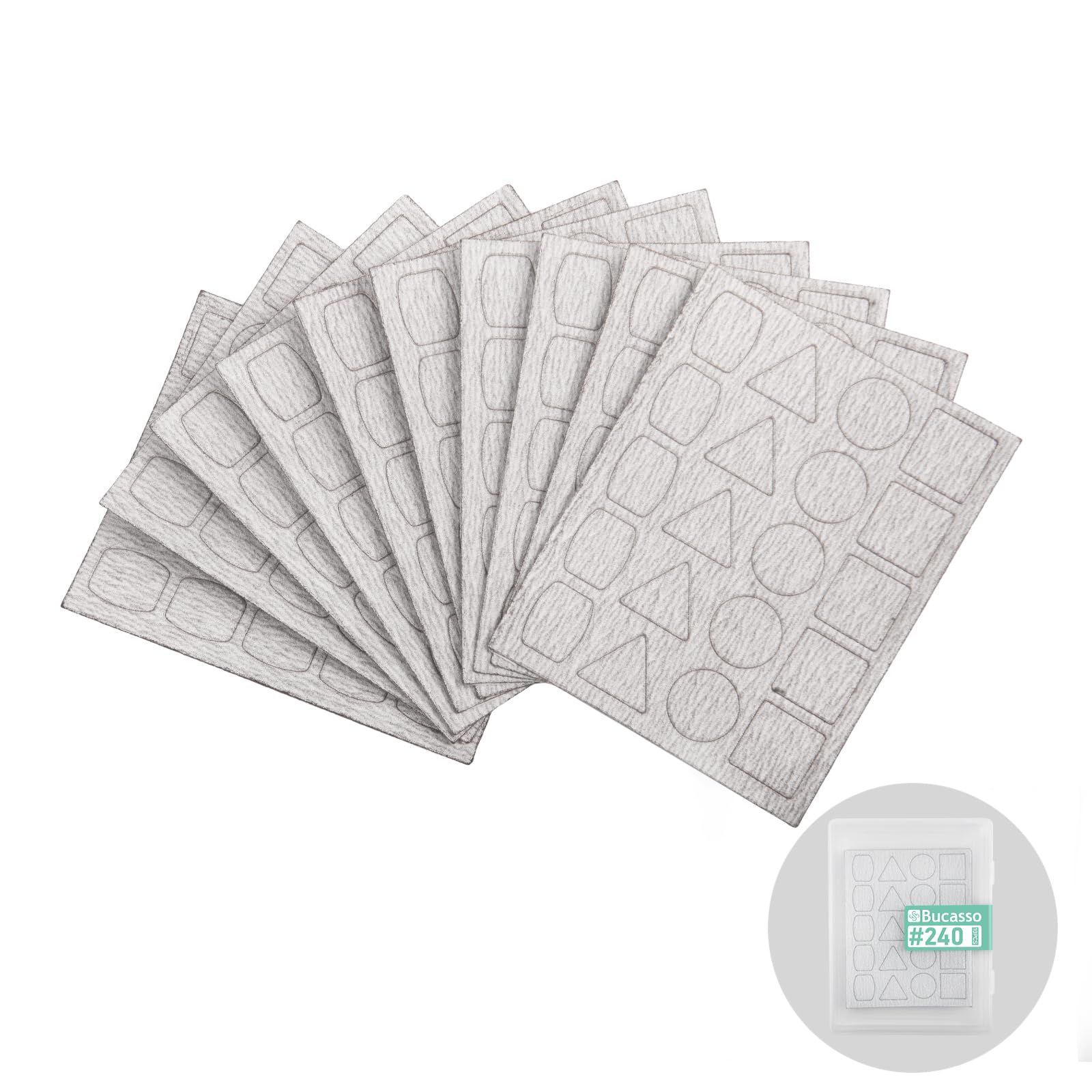 Bucasso Sandpaper for Pen Sander PLH-1000, PLH-2000, 240 Grits, 10 pcs with Each 20 Pads (PAPER-240)