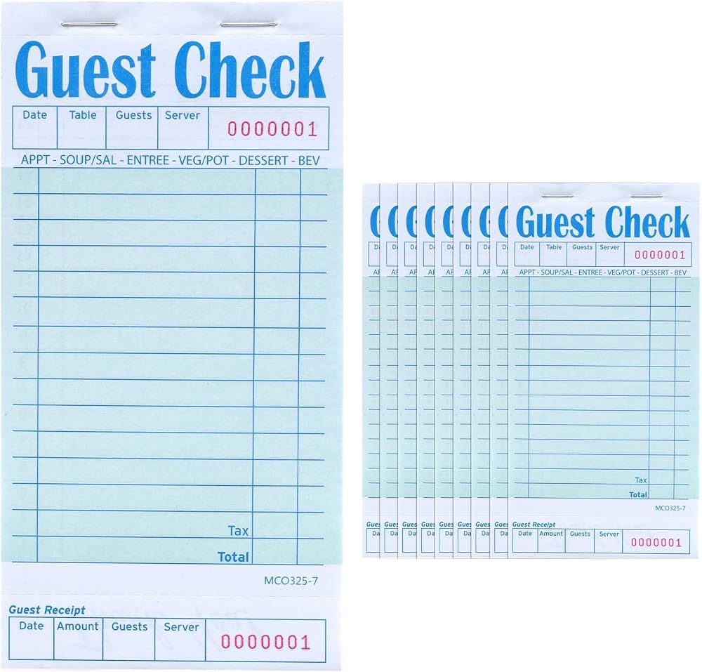 Giyofom 10pk Server Guest Checks Note Pads Restaurant Order Pads 500 Sheets