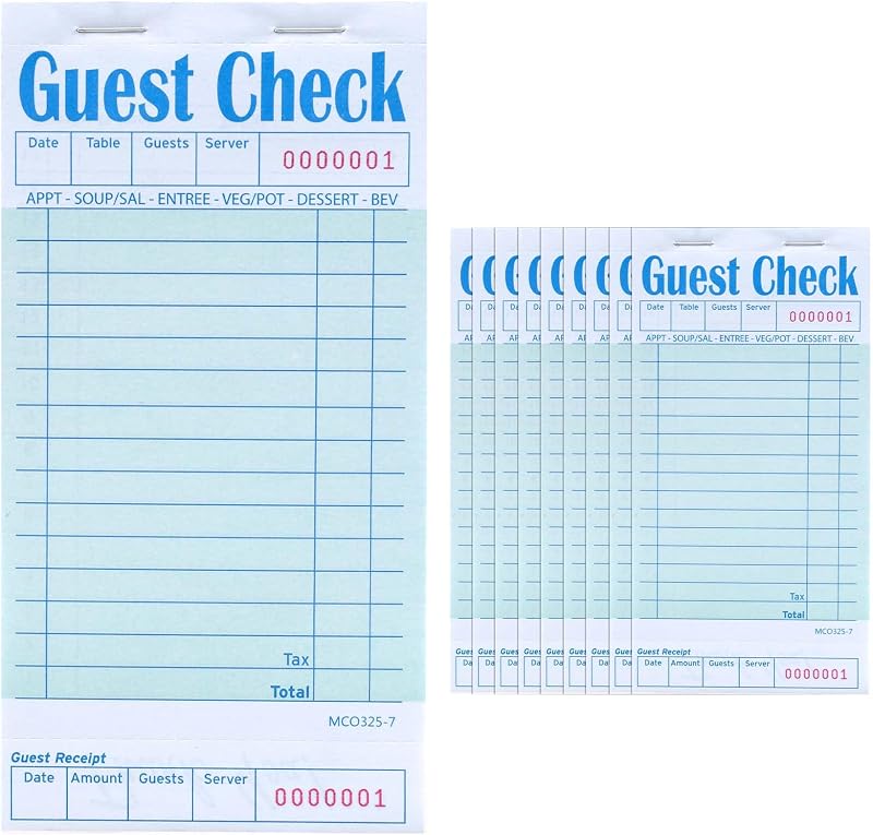 Giyofom 10pk Server Guest Checks Note Pads Restaurant Order Pads 500 Sheets