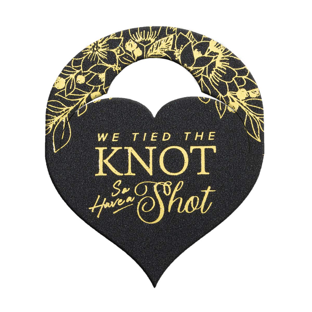 Summer-Ray 50pcs Gold Foil We Tied The Knot so Have a Shot Mini Liquor Bottle Hang Tags Wedding Bridal Shower (Shimmered Black)