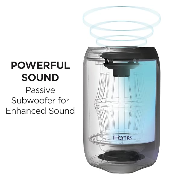 IHOME WATERPROOF BLUETOOTH SPEAKER WITH 25 HOUR MEGA BATTERY, COLOR CHANGING RECHARGEABLE AND PORTABLE OUTDOOR SPEAKER (IBT840BZ)