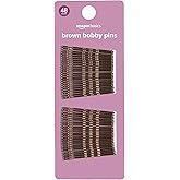 Amazon Basics Bobby Pins Brown 48 Count