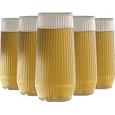 48 Pack Ribbed Ripple Stemless Toasting Glasses, Origami Durable 9 Oz BPA-Free Disposable Plastic Champagne Flutes for Weddings, Bars, Events, and Celebrations (Clear)