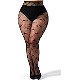 ANNTXL Gothic Pantyhose Star Pattern Tights High Waist Velvet Leggings Lace Fishnet Stockings