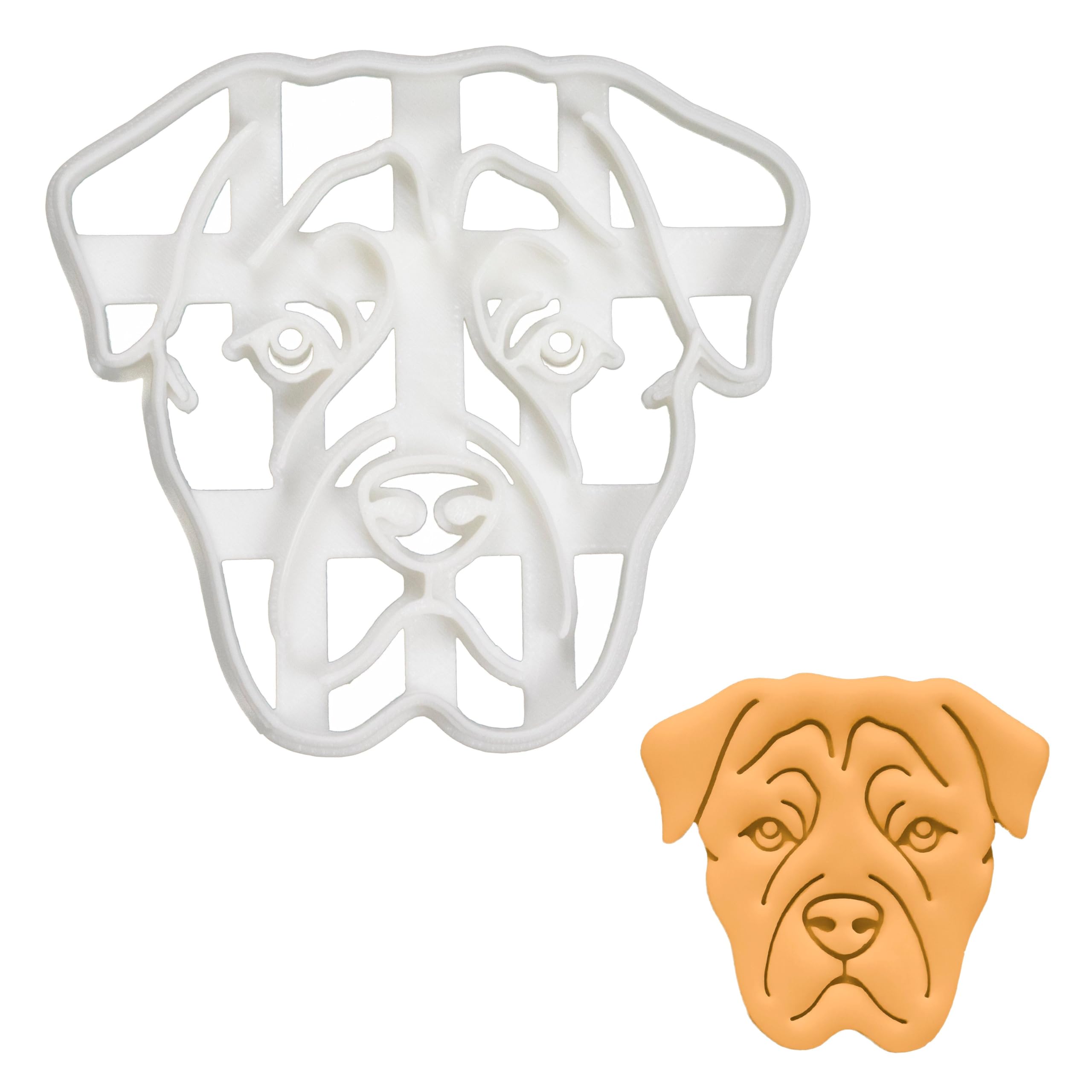 BAKERLOGY Rottweiler Face Cookie Cutter - Detailed Biscuit Cutter Design for Baking and Crafts, Ideal on Fondant, Dough, Clay