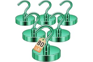 DURMATE Magnetic Hooks, Green Magnet Hooks for Cruise Cabin, Strong Magnets Heavy Duty, 80lbs Magnetic Hanger for Door Decor, Refrigerator, Camper Accessories, Locker Accessories, Classroom