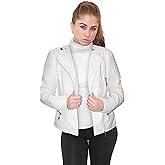 Olivia Miller Womens Faux Leather Zip Up Moto Biker Jacket