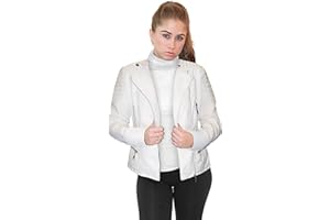 Olivia Miller Womens Faux Leather Zip Up Moto Biker Jacket