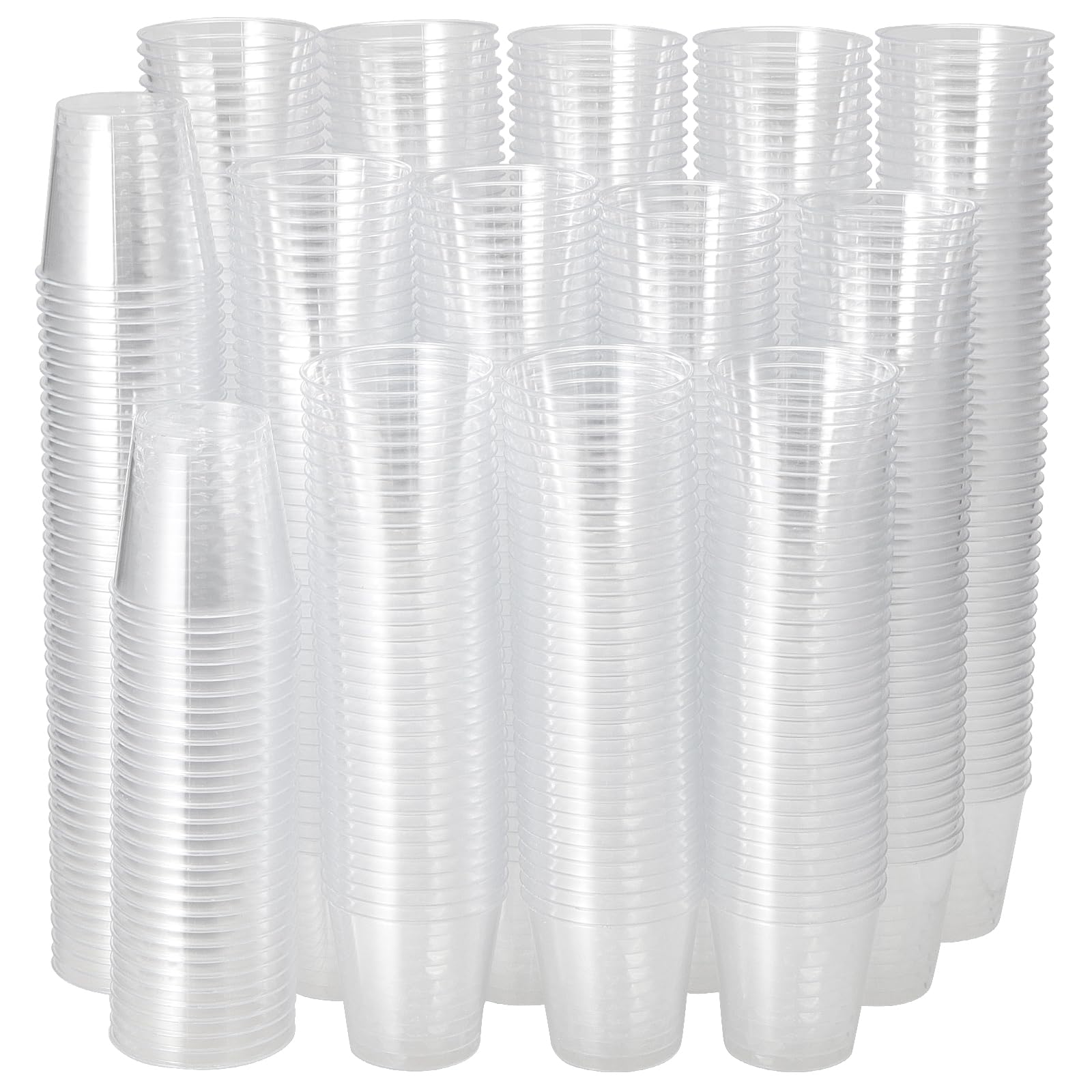 MAHIONG 600 Pack Shot Glass, 30ml Plastic Shot Glasses, 1oz Mini Clear Shot Glasses for Tasting, Sample Tasting Cups for Christmas, Parties, Events, and Celebrations
