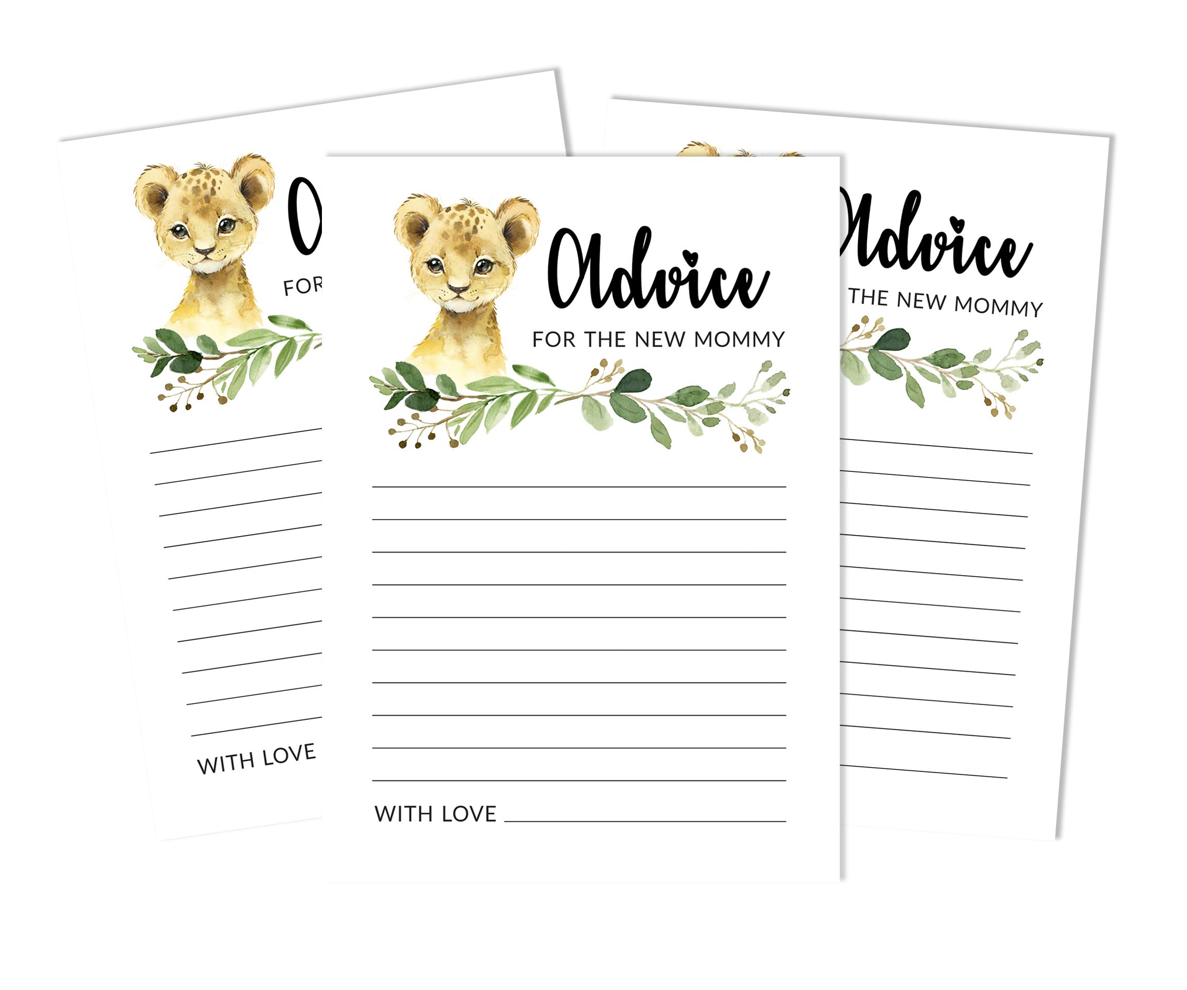 Inkdotpot 50 Advice Cards New Parents For Baby Shower Game Party Supplies Baby Cheetah Jungle Animals Advice For New Mom & Dad
