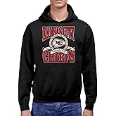 Hybrid Sports NFL - Kansas City Chiefs - Stacked Banner Circle - Men's and Women's Pullover Hooded Fleece Sweatshirt - Size X-Large - BLACK