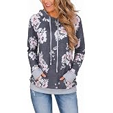 Womens Casual Hoodies Long Sleeve Sweatshirt Drawstring Hooded Pullover Top | Soft Lightweight Fabric, Cowl Neck Design, Kangaroo Pocket, Loose Fit, Casual Daily Wear, Gym Shopping Street Outfit