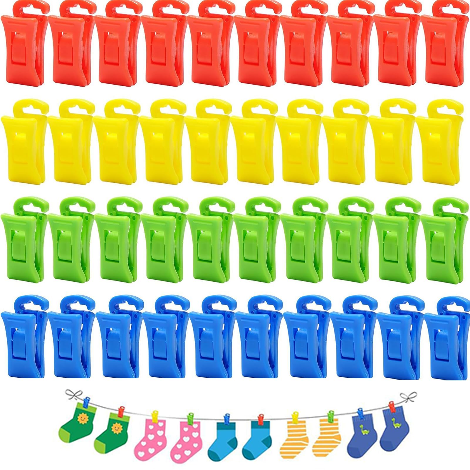 40Pcs Lightweight Colorful Mini Laundry Clips Washing Machine Washing Socks Clips Small Sock Washing Line Pegs for Storing Paired Socks