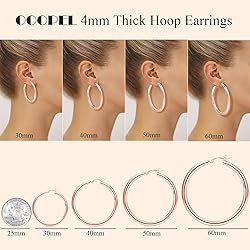 Thick Rose Gold Hoop Earrings For Women Sterling