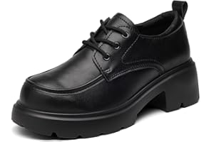 OTNDK Oxford Shoes for Women Platform Chunky Loafers Lace Up Casual Business Work Shoes