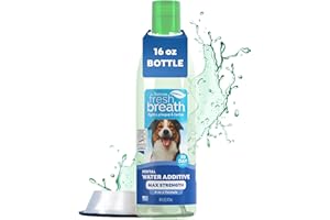 TropiClean Fresh Breath Advanced Whitening Water Additive for Dogs, Max Strength Dog Teeth Cleaning and Breath Freshener Solu