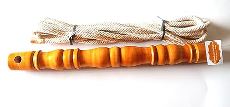 Ravindran Silk Cotton Thottil Kambu Wooden Baby Cradle Swing Stick (Yellow)