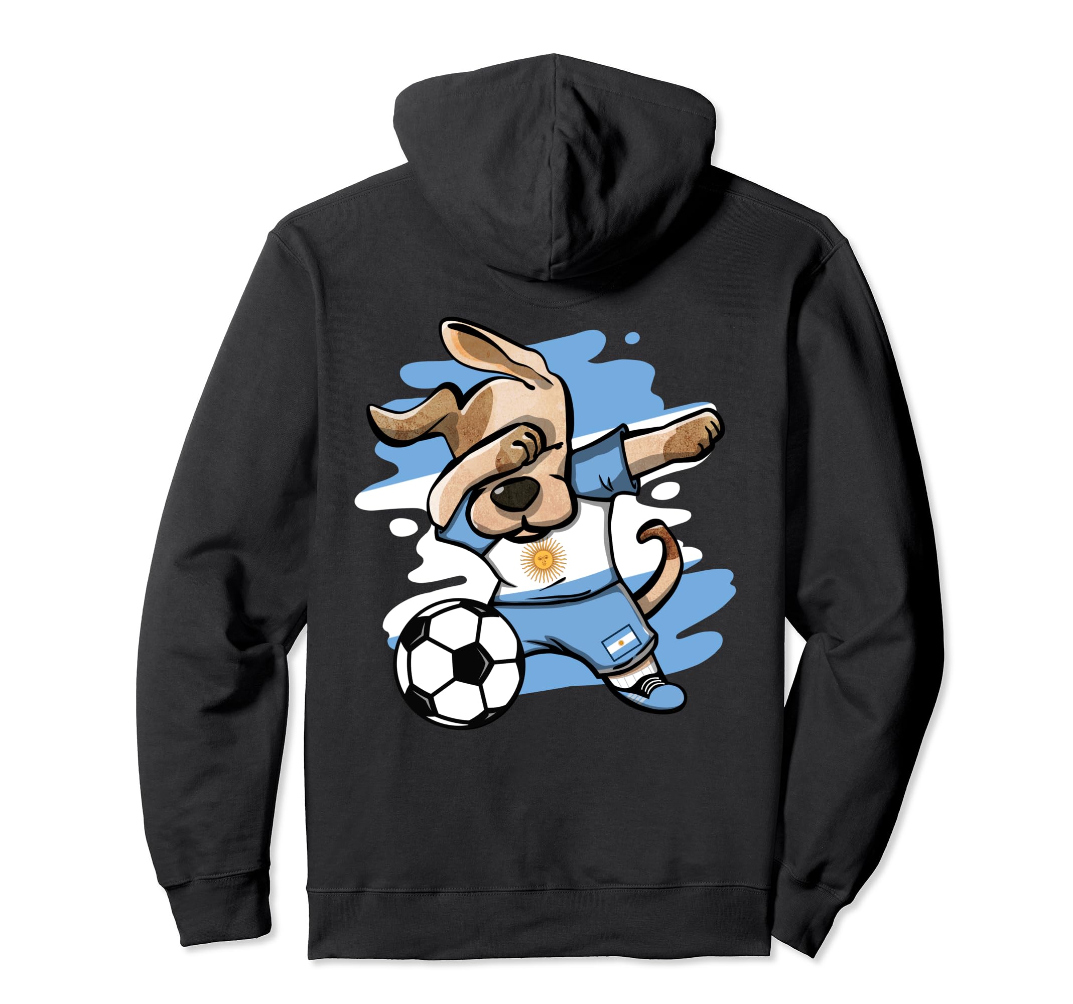 Dabbing Dog Argentina Soccer Fans Argentinian Flag Football Pullover Hoodie