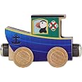 NameTrain Curved Wooden Train Track – 8-Piece Circle Set, Made In USA From New England Hard Maple
