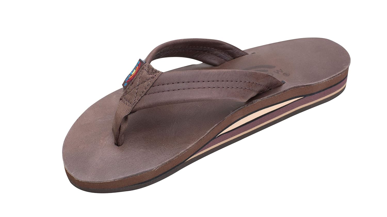 rainbow sandals men's premier leather double layer with arch wide strap