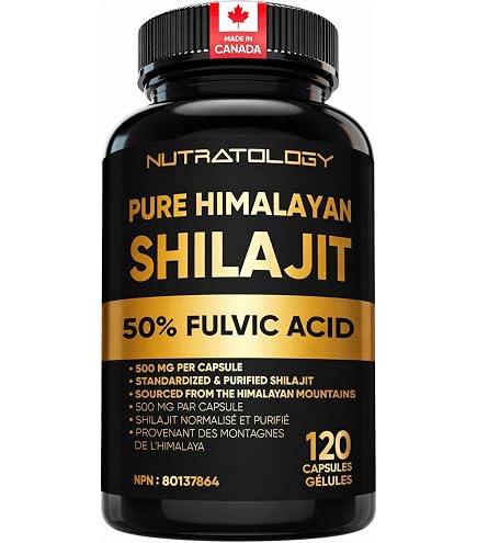 Complément Alimentaire Shilajit Pur 10000 Mg - 90 Gélules, Acide Fulvique, Naturel, Sans OGM