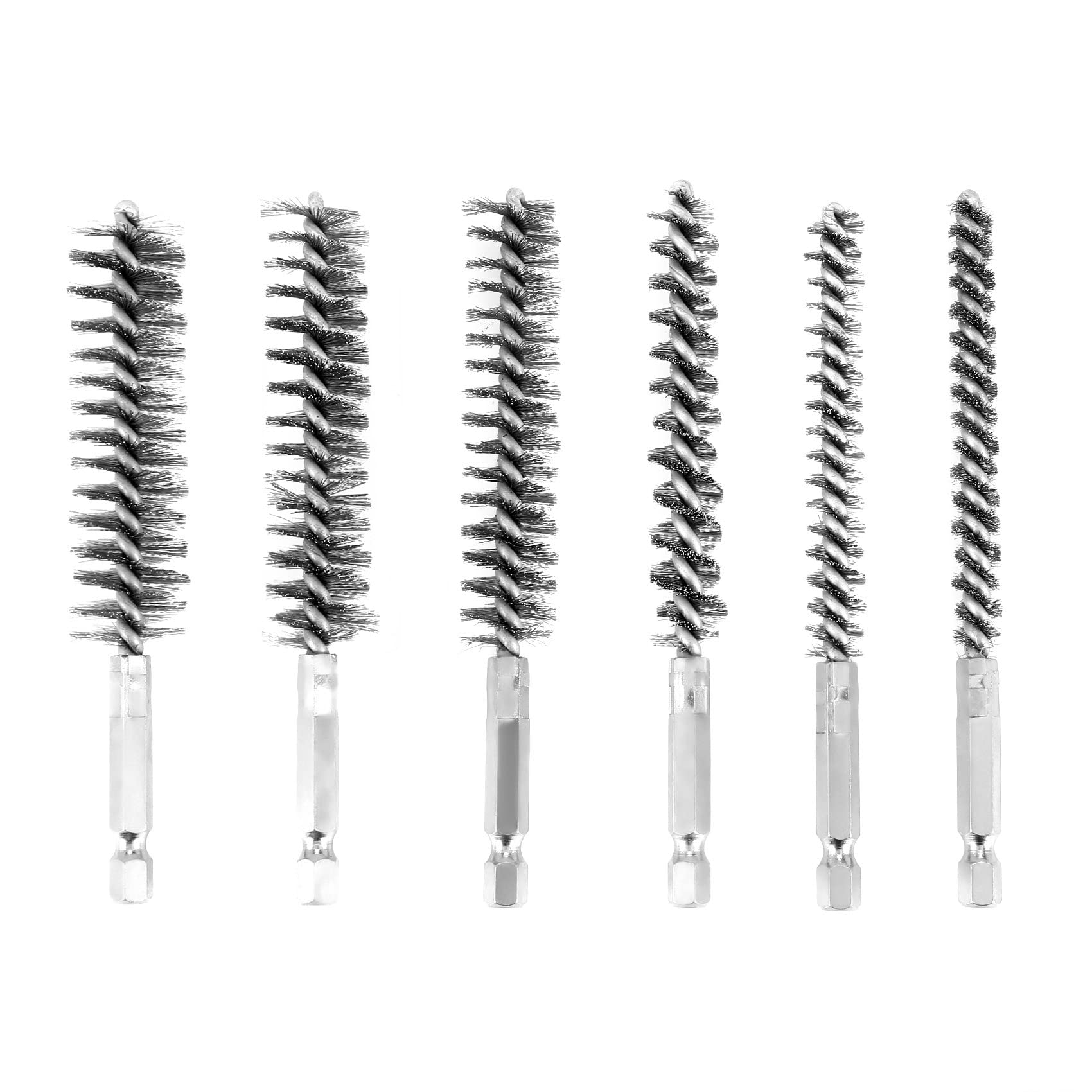 Tavrolet 6 Pieces of Drilling Brushes, Wire Stainless Steel Cleaning Brushes of Different Sizes,for Electric Drill Impact