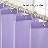 Furlinic Anti Mould Shower Curtain Purple Polyester Waterproof 47x78 Inch view 3