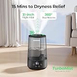 Homvana Humidifier 3.6L Cool Mist 360° Rotating Quiet 16dB Night Light view 2