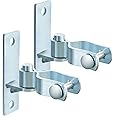 Dunzy 4 Pcs Heavy Duty Wall Mount Gate Hinge Pipe Gate Hinge Chain Link Fence Pressed Steel Chain Link Fence Frame Outdoor Hardware