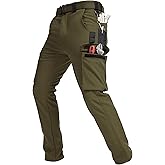 Sovtemp Men's Fleece Lined Cargo Pants with Pockets Snow Ski Hiking Pants Waterproof Outdoor for Winter