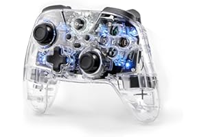 TPARTS Wireless Game Controller for Tesla Model 3/Y/S/X, Multi-Device Crystal Clear Controller with 7-Colors LED Mode Special Programmed and Design For Tesla/Switch/STEAM Deck/PC(1 pc)