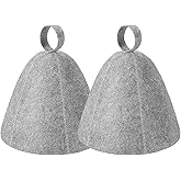 Saycker 2Pcs Sauna Hat,Felt Sauna Hats for Men & Women,Heat Protection for Sauna-Room,Banya,Steam Room,Sauna Accessories for Hot Room Therapy(Grey)