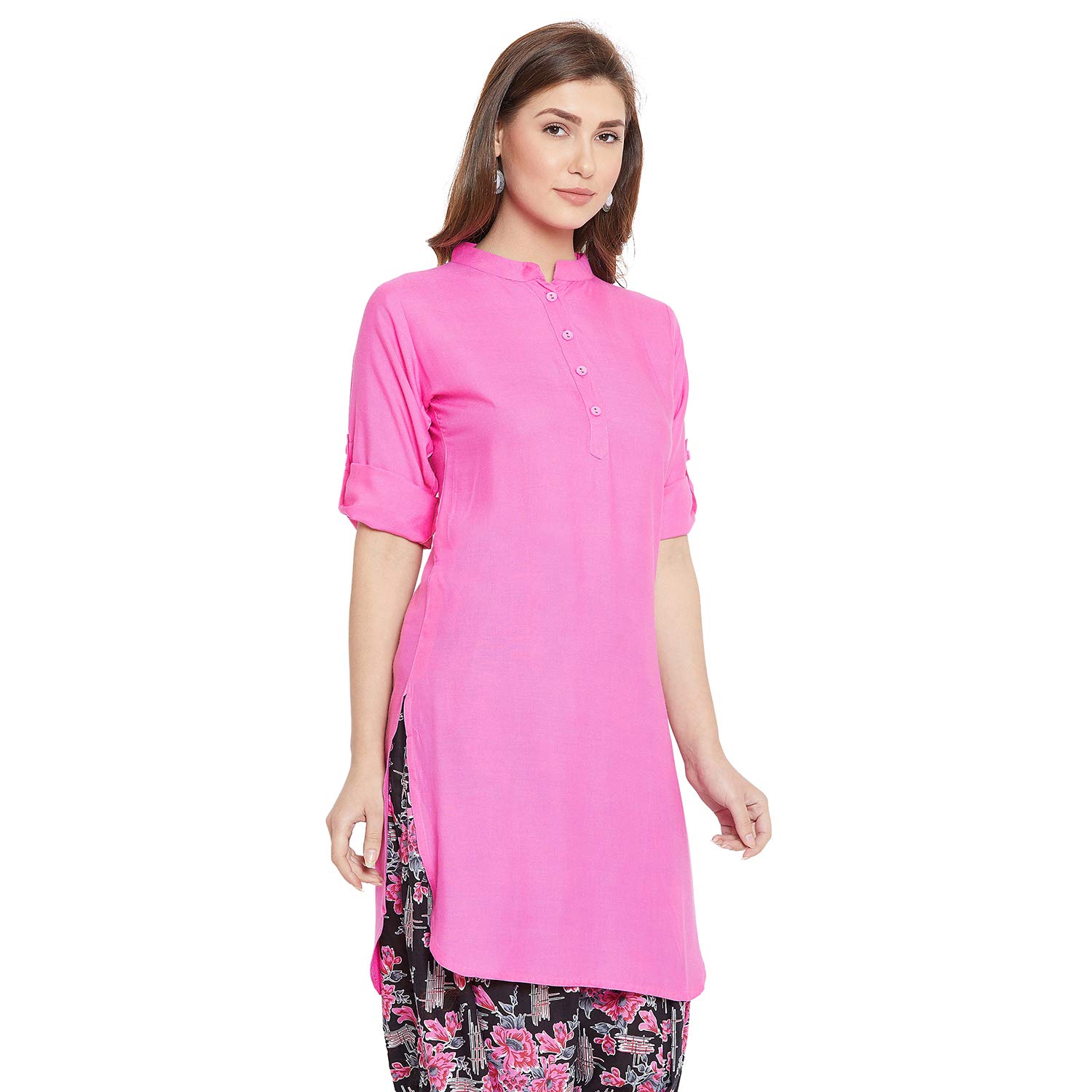 the pajama factory womens solid coloured rayon kurtis