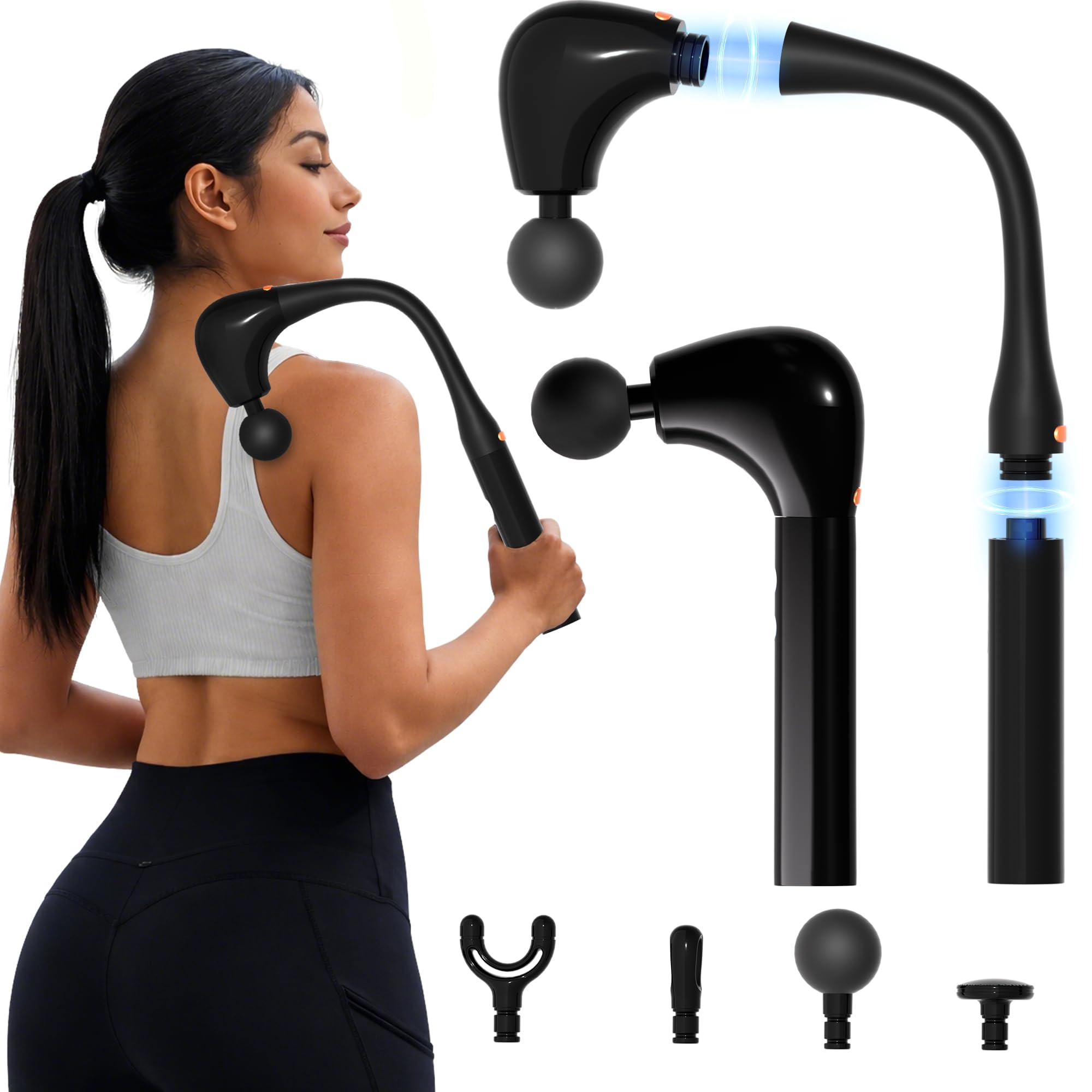 Photo 1 of Binxalin 2-in-1 Detachable Massage Gun Deep Tissue with Extension Handle, Back Massager for Pain Relief, Ergonomic Portable Muscle Relief Massager for Shoulder, Back,Thigh,Waist,Hips and Calf