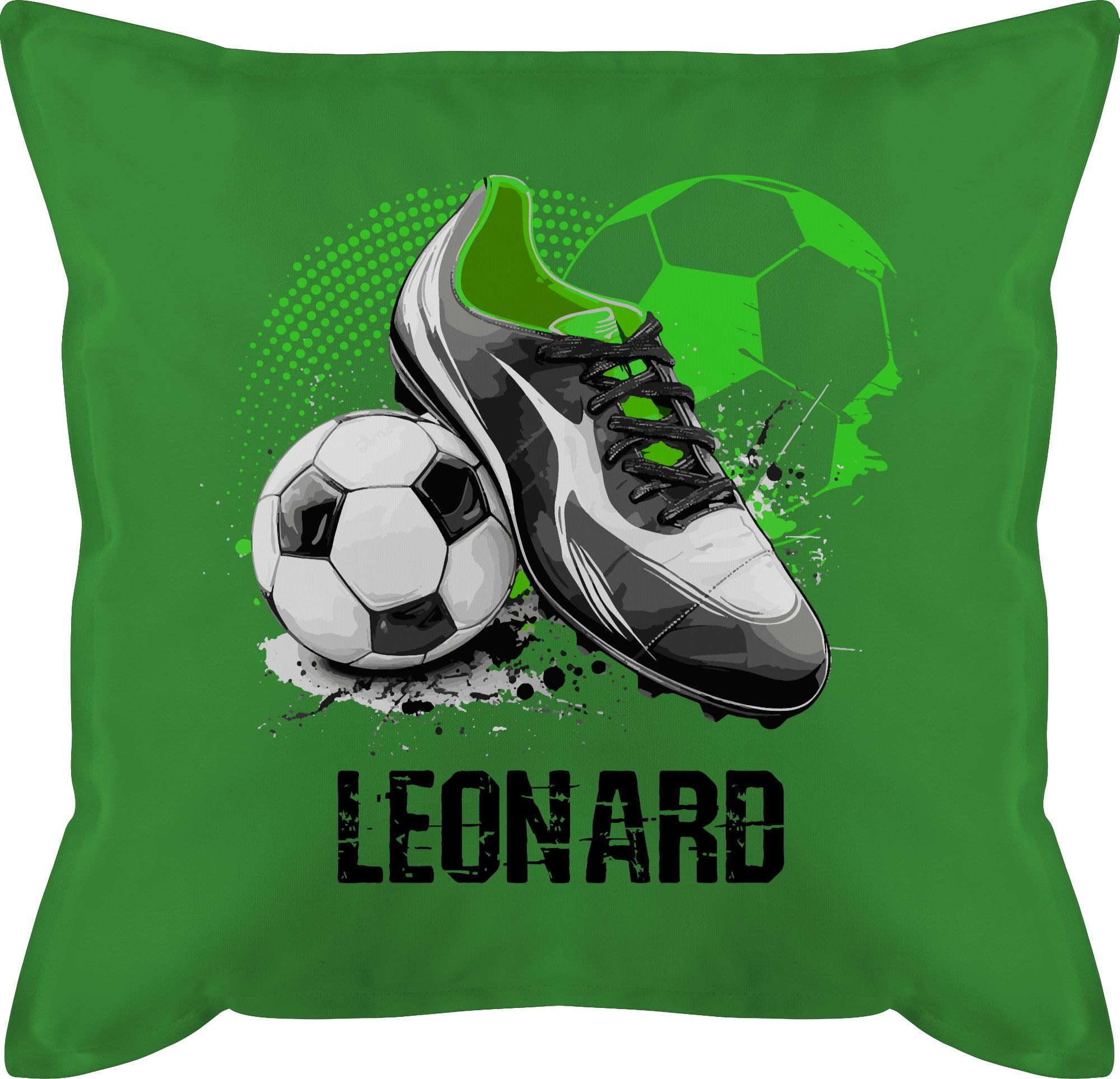 Kissen 50x50 - Personalisiertes Fußballgeschenk mit Namen | Geschenke für Fußballfans Fußball - 50 x 50 cm - Grün - Junge sitzkissen Fussball fußballfan fußballer