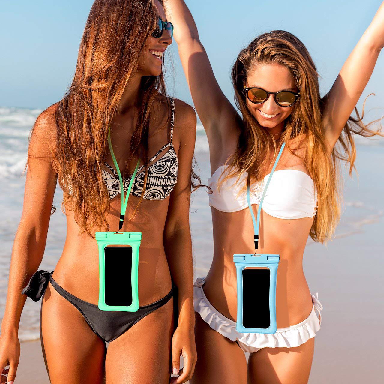 GLBSUNION Waterproof Phone Pouch Floating, IPX8 Universal Waterproof Case Underwater Dry Bag Compatible iPhone Xs Max/Xs/Xr/X/8/8plus/7/7plus Galaxy s9/s8 Note 9/8 Google Pixel up to 6.5\