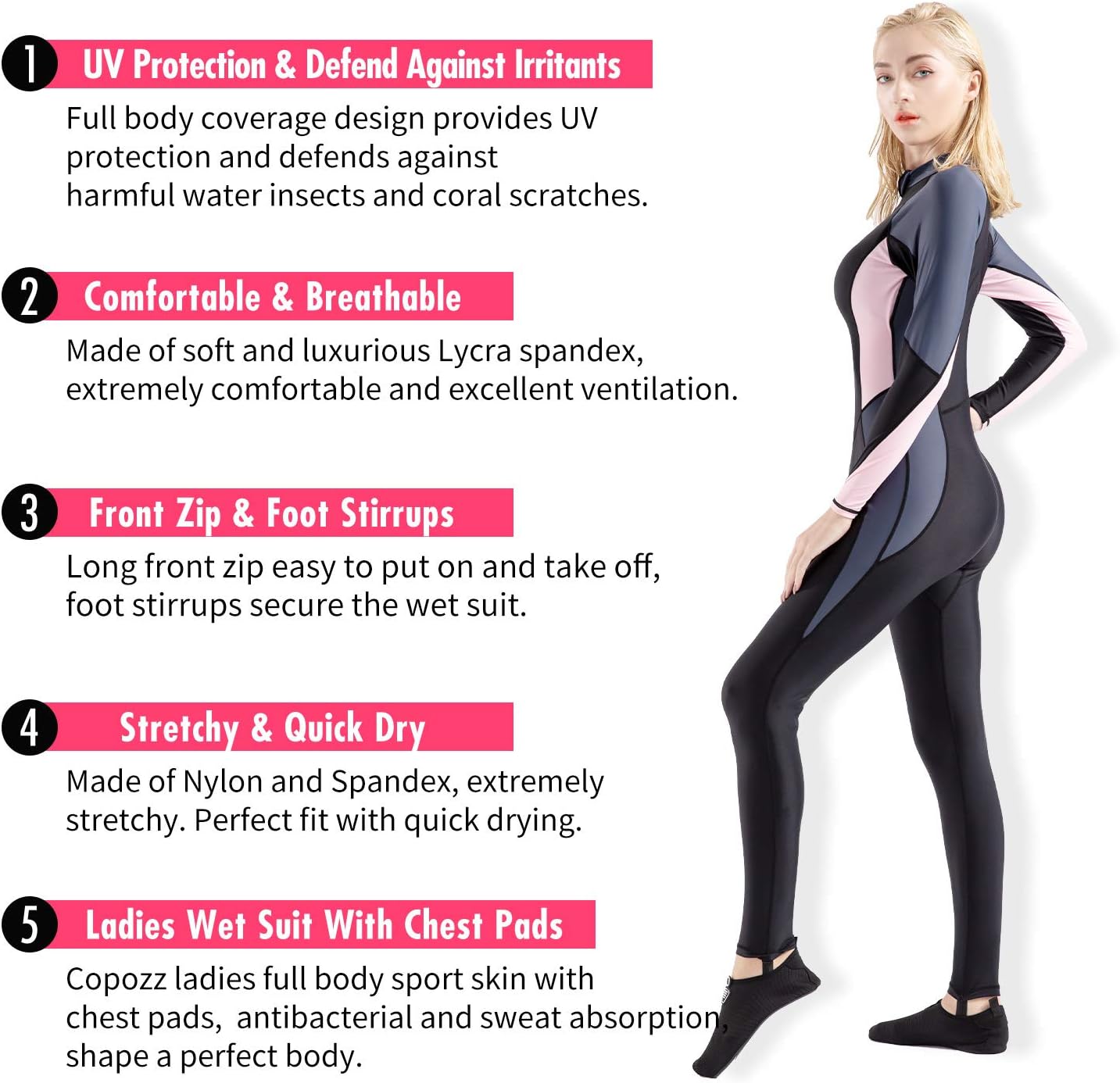 COPOZZ Dive Skin, Diving Snorkeling Surfing Spearfishing Rash Guard-Full Body UV Protection - for Men Women Youth Thin Wetsuit Jellyfish Skin: Sports & Outdoors