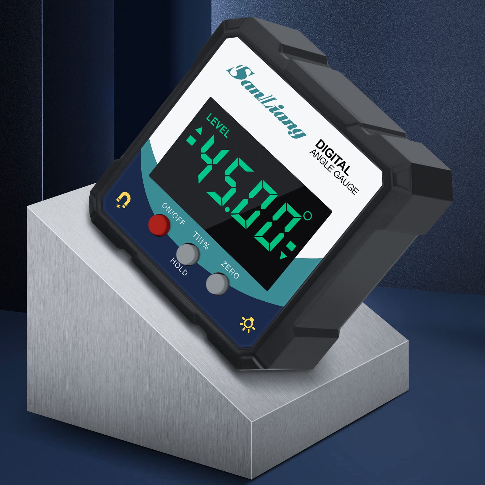 Photo 1 of Sanliang Digital Level Angle Gauge Meter Magnetic Electronic Level Angle Finder Tool Protractor Inclinometer Woodworking Tools with Magnet for Construction, Woodworking and Machinery.